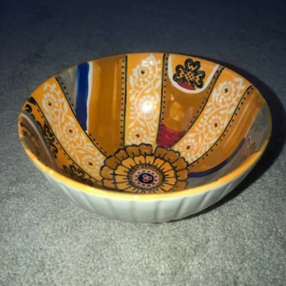 Anthropologie Soup Cereal Rice Bowl Multi Colored‎ cottage core
